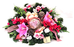 Casa - Poador Grabschmuck Rosa Exoten künstlich Totensonntag Friedhof