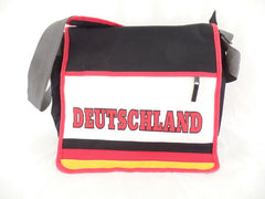 Schultertasche Messenger - Bag Umhängetasche Druck Deutschland Schwarz Rot Gold