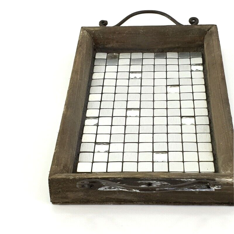Serviertablett Holztablett 30 x 19 cm Tablett Serviertablett Deko Holz Tablett