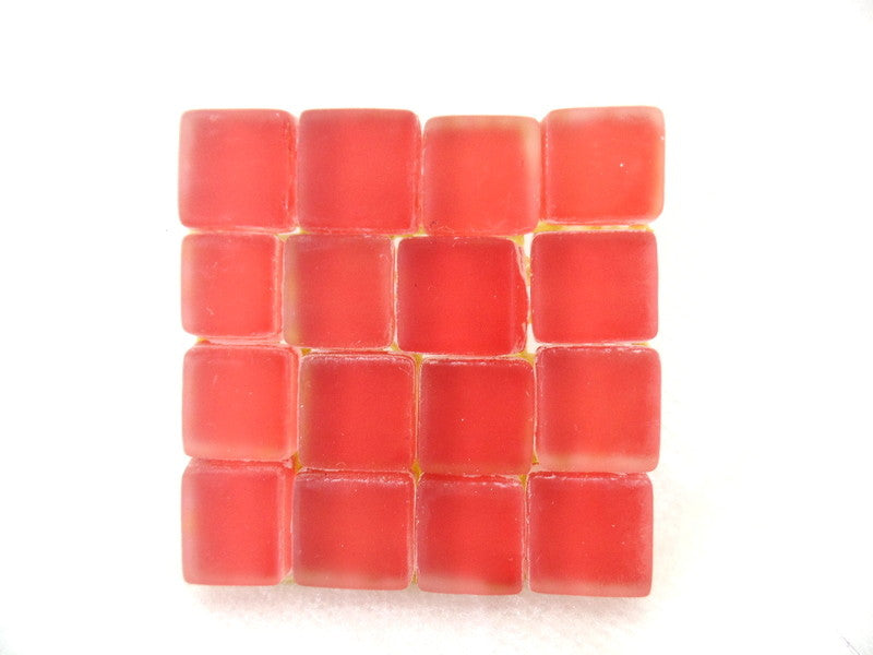 BORDÜRE Glasmosaik Rot matt Glas Borde 18 x Quadrate 50 x 50 mm 288 Steine 5 mm