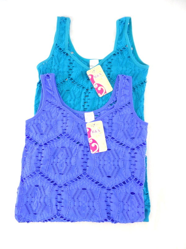Top Trägertop M / L Vorteilspack 2 er Set Türkis Blau B & X Figurbetont Stretch