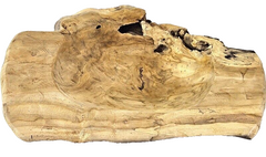 Teak Holz Schale Massivholz XXL 60 cm Dekoschale rund Massiv rustikal Natur Dijk
