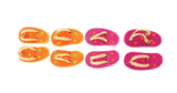 BADESCHUHE KERAMIK  4 Paar 8 Stück Pink Orange 6 cm Ton Dekoration Basteln