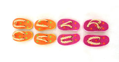 Badeschuhe  4 Paar 8 Stück Pink Orange 6 cm Keramik Ton Dekoration Basteln