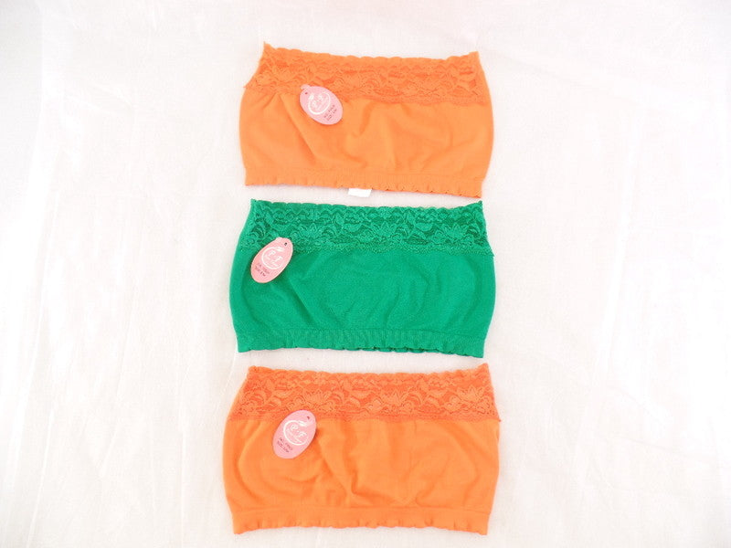Bandau 3 er Set Bustier S / M Nahtlos Bügelos Trägerlos PF Sport Fitness