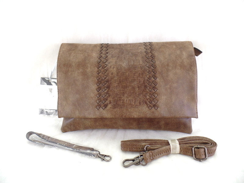 Tasche Damen Bella Belly Kaki Schultertasche Damenhandtasche Kroko