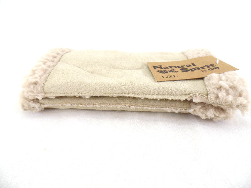 Handschuhe Fingerlos Creme Beige L / XL Kunstleder Kunstfell Natural Spirit