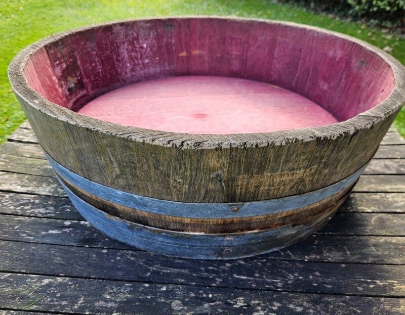 Weinfass Abschnitt Eiche Pflanzkübel Holzfass 1/4 Eichenfass Miniteich ca. 40 L