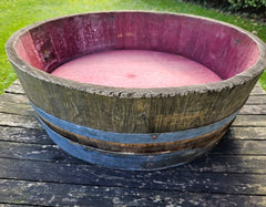 Weinfass Abschnitt Eiche Pflanzkübel Holzfass 1/4 Eichenfass Miniteich ca. 40 L