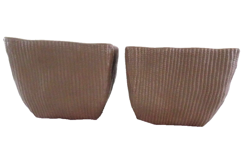 Töpfe Dekoration 2 Übertöpfe 13 cm Hoch dunkelbraun quadratisch  Pflanzen