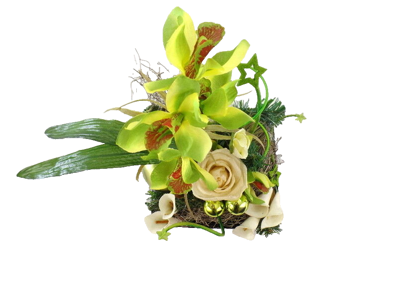 Casa-Poador Weihn.- Gesteck Orchidee Calla Rose Grün künstliche Accessoires Deko