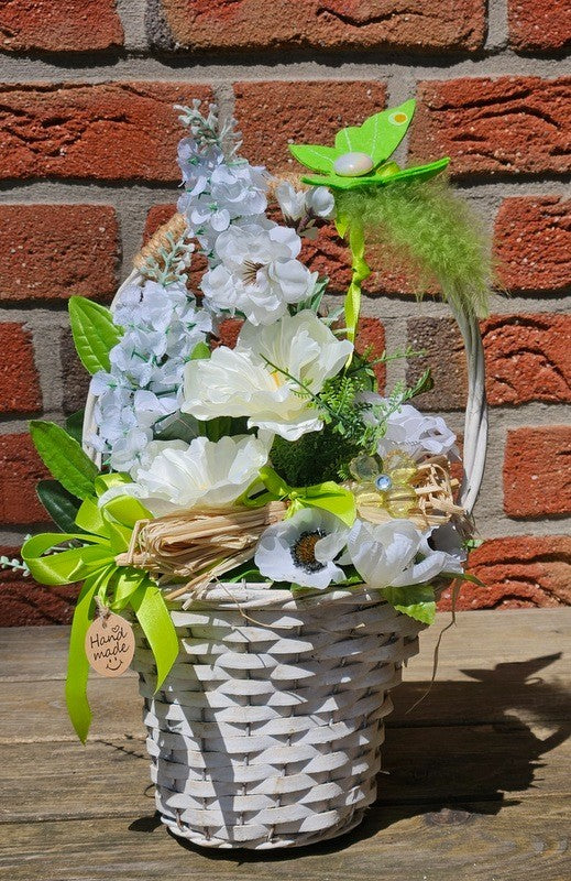 Casa-Poador Gesteck im Korb Anemone Osterglocken Kunstblumen Frühling Deko