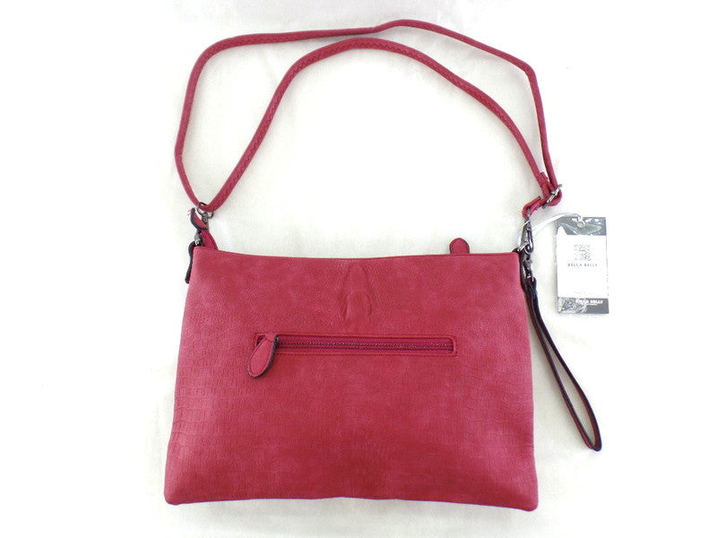 Tasche Damen Bella Belly Brombeer Schultertasche Damenhandtasche Kroko