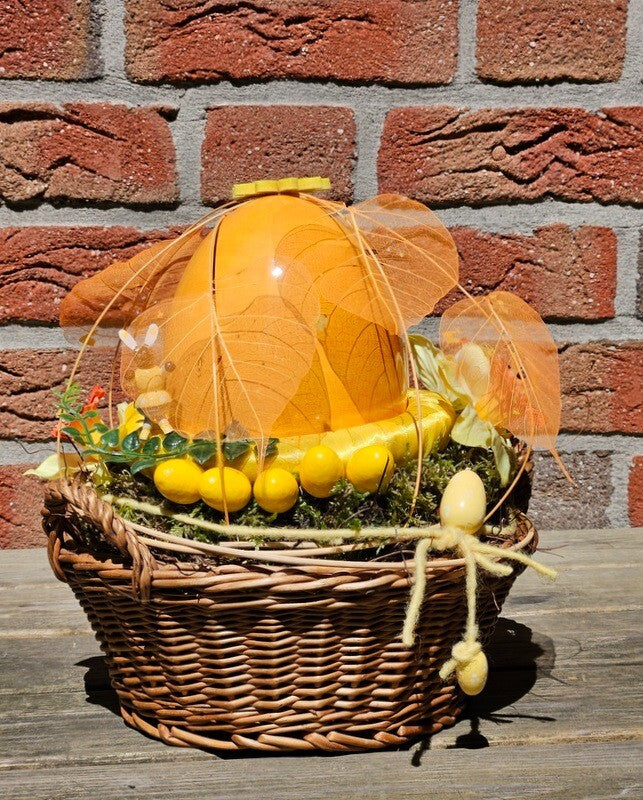 Casa-Poador Ostergesteck im Korb Osterglocken Keramikei Kunstblumen Deko