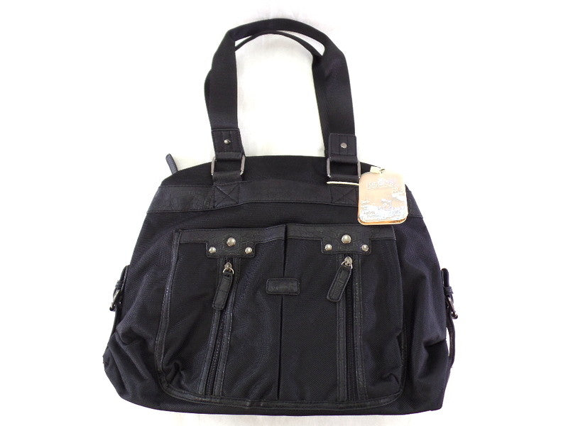 Geoss Tasche Schwarz Schultertasche Reißverschluss Damentasche