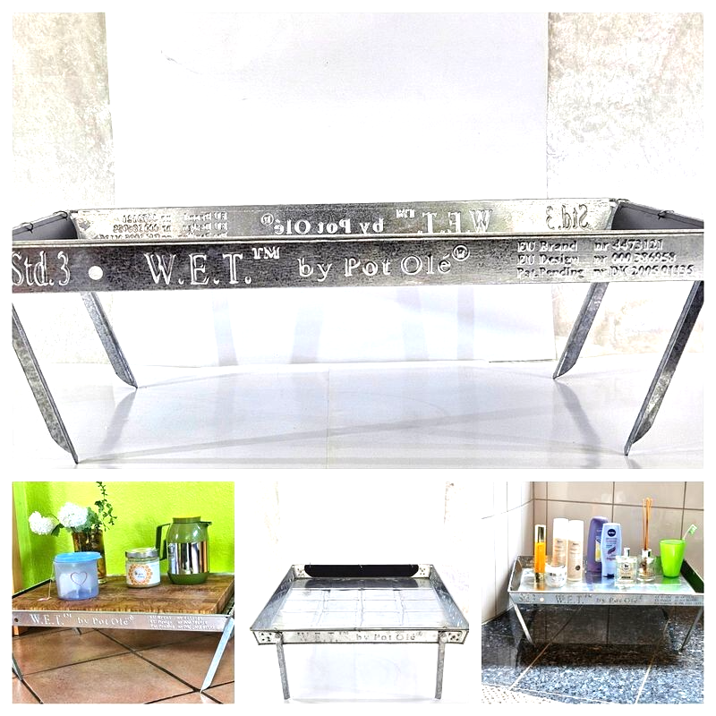 Tablett Tisch Serviertisch Beistelltisch verzinkter Stahl Sofatisch Outdoor Deko
