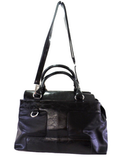 Tasche Mahel Schwarz teils Lackoptik Schultertasche Henkeltasche Damentasche