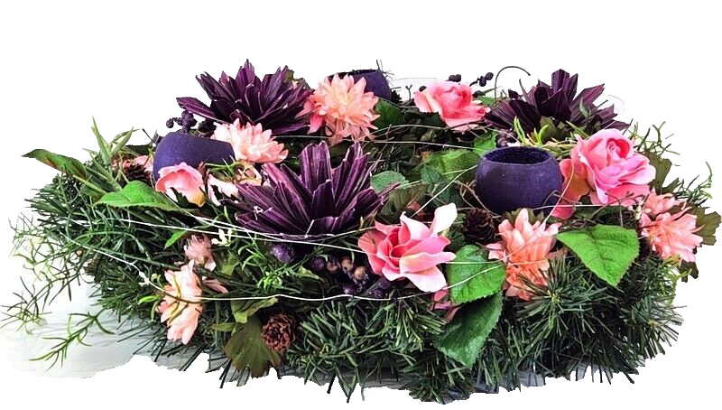 Grabkranz künstliche Tanne Rosen Bell Cup Allerheiligen Totensonntag Friedhof