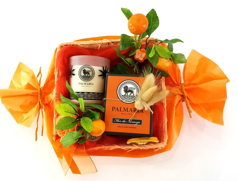 Geschenk Palmaria Mallorca Duftkerze 130 g Glas Flor de Naranjo Orange