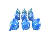 FISCHE BLAU 9 Stück Keramik bauchig Ton 8 cm Tierfigur Dekoration Maritime