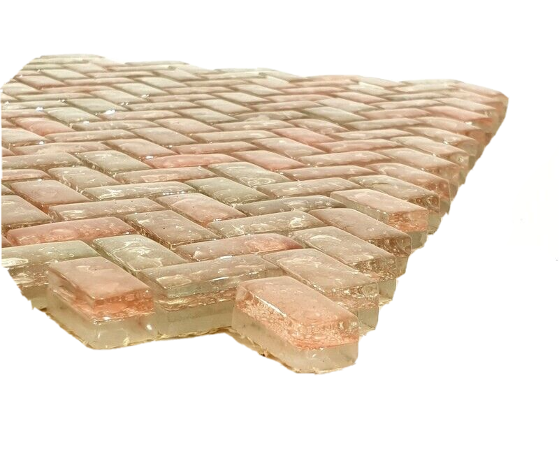 Mosaik Matte Lachs Rose Waterdrops Steine glatt Bubble 30 x 29,5 cm Basteln DIY
