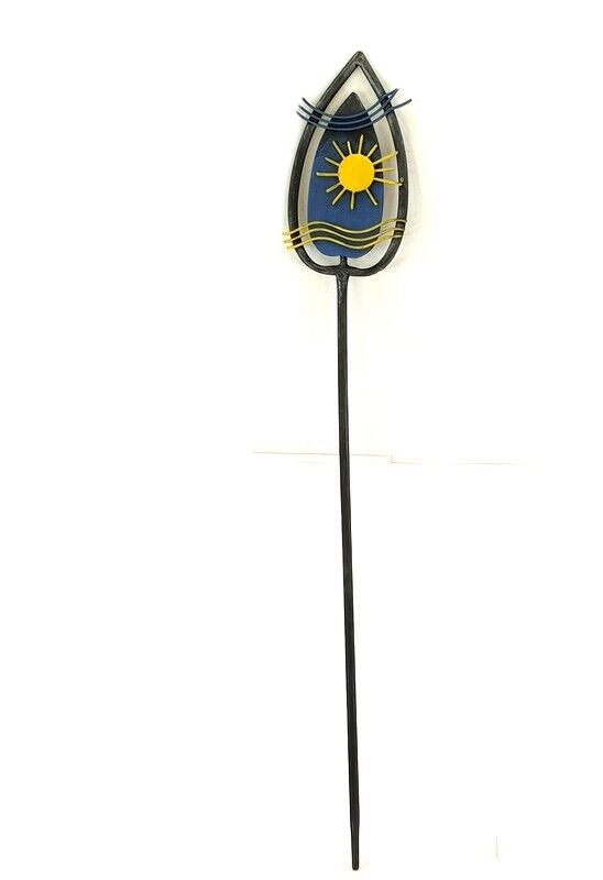 Gartenstecker Wellen Sonne 70 cm H Pflanzstecker Gartenstab Metall Deko