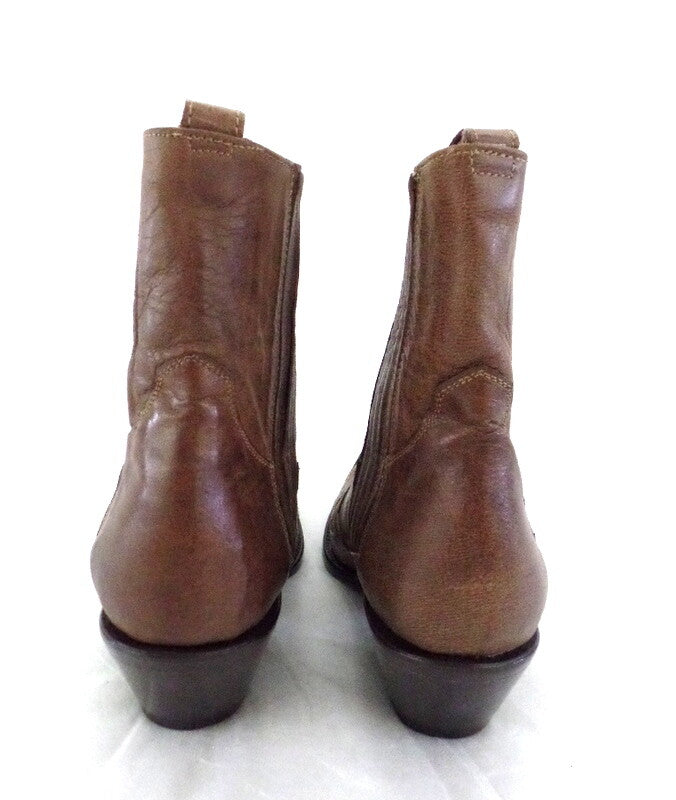 Westernstiefel 39 Braun Short Tan Natural Applikationen Leder spitz Pistolero