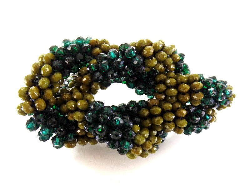 Fashion Jewelry Grün Olivgrün Armband Modeschmuck Magnetverschlus PerlenKnoten