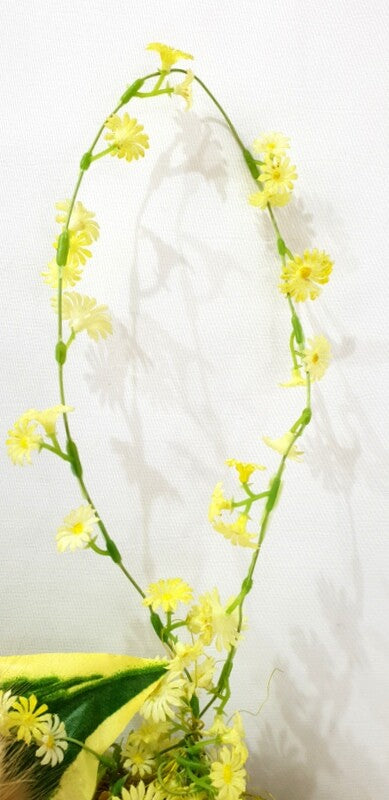 Kranz Tür / Wand Kranz künstlich trocken Grün Gelb Sonnenblumen Lagurus 30 cm