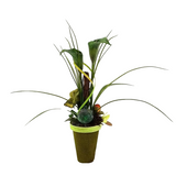 CASA - POADOR GESTECK Grün Kunstblumen Calla Wachsrose Bast 40 cm Dekoration