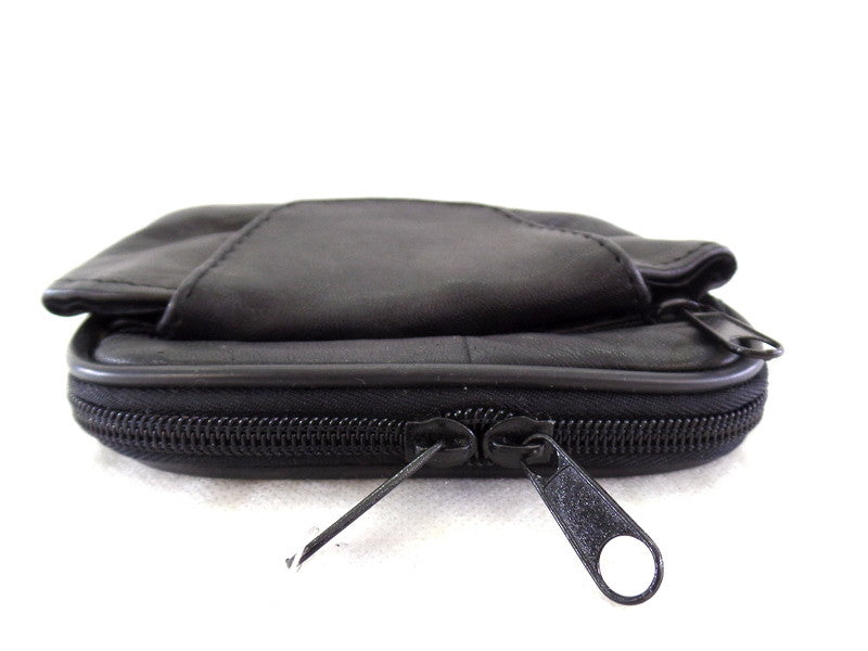 Gürteltasche Schwarz Leder Freizeit Hüfttasche Gürtelschlaufe