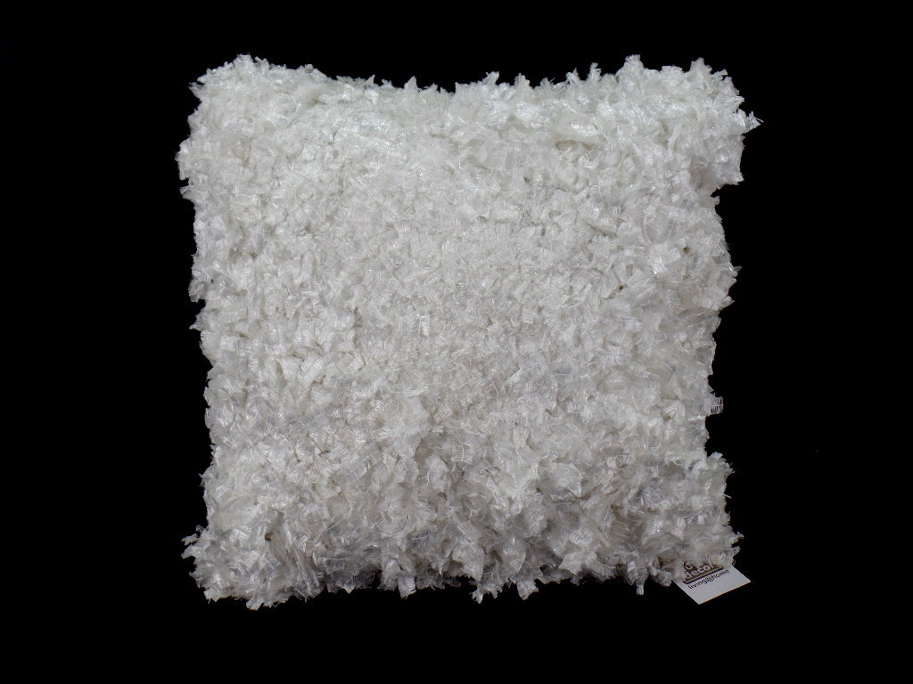 Kissen Weiß Langflor leicht glitzernd 40 cm x 40 cm Dutch Decor edel