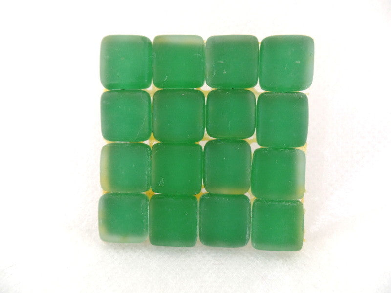BORDÜRE Glasmosaik Grün matt Glas Borde 18 x Quadrate 50 x 50 mm 288 Steine 5 mm