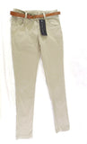 Hose Größe S Beige Stoffhose Shini Mode mit Gürtel
