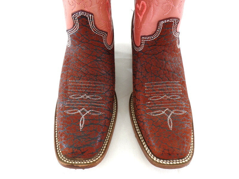 Westernstiefel Cowboyboot 37 rosa mit braun Application Rudel Herzen