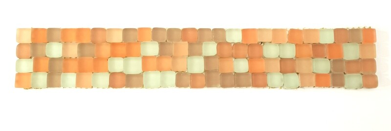 BORDÜRE Glasmosaik creme milchig Lachs matt Borde 1 x Streifen 92 Steine