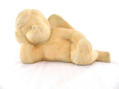 Engel 1 Engelfigur liegend Terrakotta 20x9 x 12 cm Weihnachten Dekoration Natur
