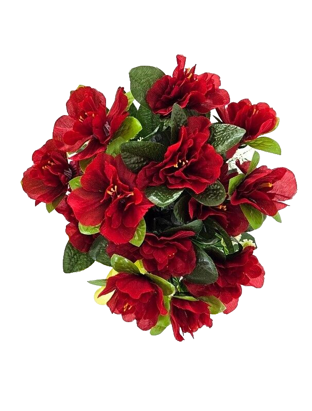 Topfblume Azalee künstlich Rot Weiß Kunstblume mini Schleierkraut Geschenk