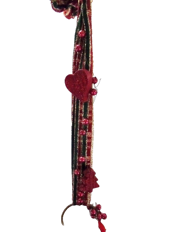 Herz Künstliche Dekotüte Deko zum aufhängen 43 cm L Weihnachten Gold /Rotfarben