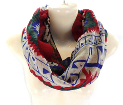 Schal Rundschal bunt Loop Wickelschal fortlaufendes Muster 100% Polyester