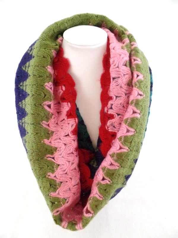 Schal Loop Wickelschal Bunt in 4 Farbvarianten Gelb, Rosa, Beige, Orange wählbar