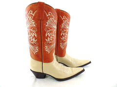 Westernstiefel 41 Hellbraun Beige Creme Cowboystiefel Echtledersohle spitz Lane