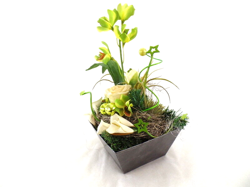 Casa-Poador Weihn.- Gesteck Orchidee Calla Rose Grün künstliche Accessoires Deko