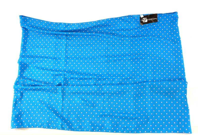 Schal Rundschal hellblau mit Rosa Punkten Loop Wickelschal 100% Polyester