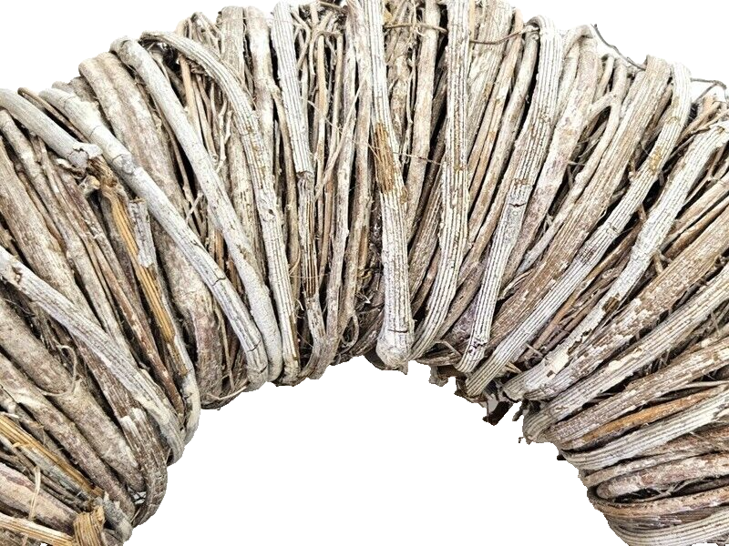 Kranz Türkranz Wand Kranz trocken Weiß gekalkt 30 cm Rebenkranz Natur Dekoration