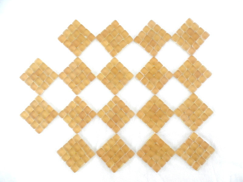 BORDÜRE Glasmosaik Beige matt Glas Borde 18 x Quadrate 288 Steine 5 mm