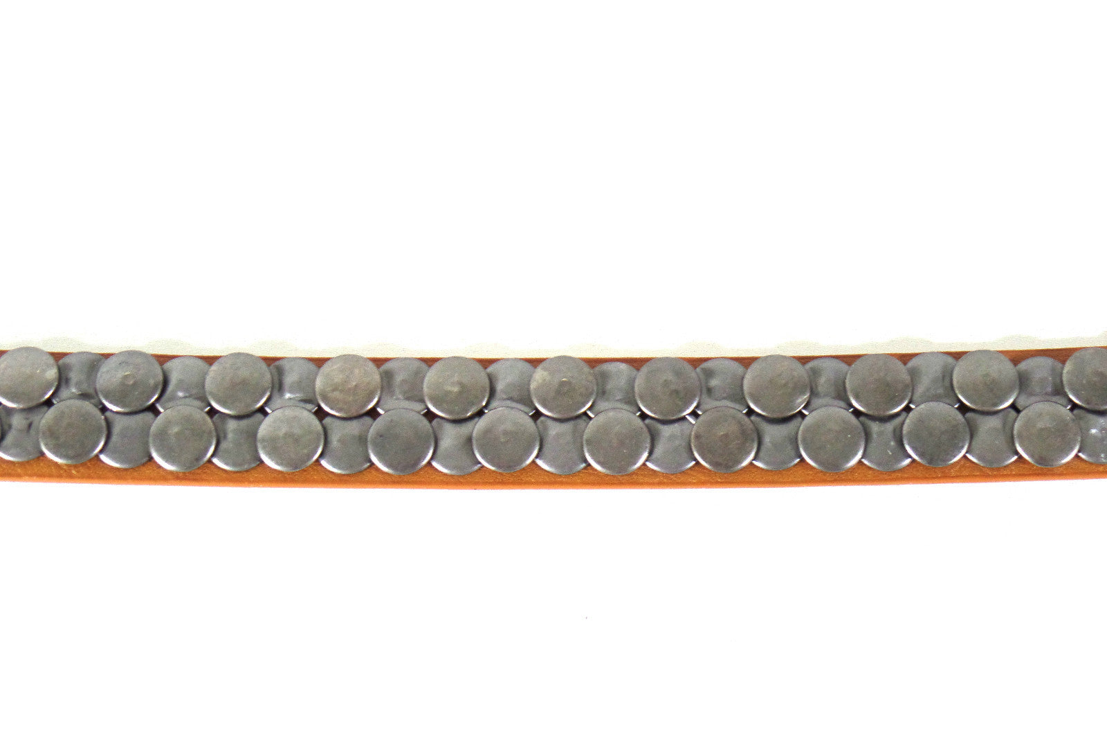 Gürtel Hellbraun 2 cm Breit 90 cm Lang Dornschließe Nieten Neu mit Etikett