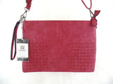 TASCHE BELLA BELLY Brombeer Schultertasche Damenhandtasche Krokomuster