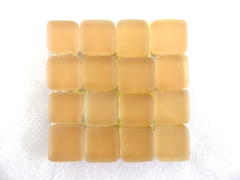BORDÜRE Glasmosaik Beige matt Glas Borde 18 x Quadrate 288 Steine 5 mm