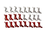 BOX 24 STIEFEL SCHUHEN  Deko Hänger 12 Rot 12 Klar durchsichtig Schmuck